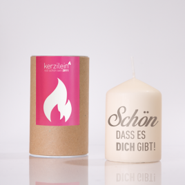 kerzilein „Schön, dass es dich gibt!“ grau